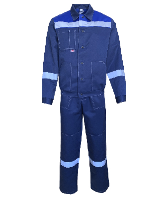 Костюм Енисей летний куртка ткань, полукомбинезон, цвет темно-синий с васильком размер 52-54,104-108, 170-176