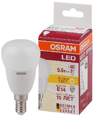 Лампа светодиодная LED 5.4Вт E14 LS CLP40 теплый, матовый шар Osram