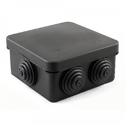 Коробка распределительная 40-0210-9005 для о/п безгалогенная (HF) черная 80х80х40 (105шт/кор)