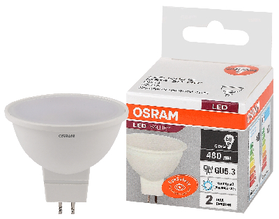 Лампа светодиодная LED 6 Вт GU5.3 6500К 480Лм спот 220 В (замена 50Вт) OSRAM