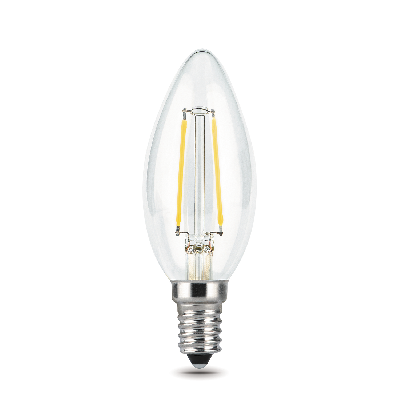 Лампа светодиодная LED 5 Вт 450 Лм 4100К белая Е14 Свеча Filament Gauss