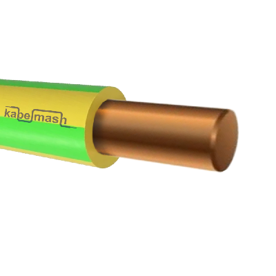 Провод силовой ПуВ 1х10 желто-зеленый ТРТС однопроволочный