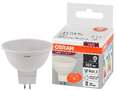 Лампа светодиодная LED 7 Вт GU5.3 4000К 560Лм спот 220 В (замена 60Вт) OSRAM