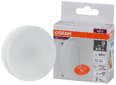 Лампа светодиодная LED 8 Вт GX53 6500К 640Лм таблетка 220 В (замена 60Вт) OSRAM